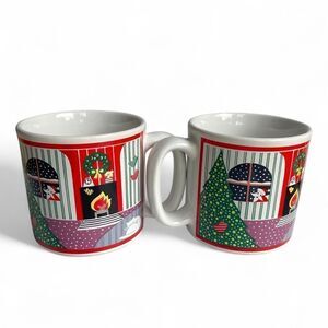 Vintage Epoch T’was the Night Before Christmas Holiday Christmas Mugs Set of 2